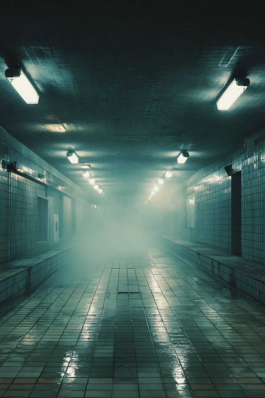 Foggy Subway Tunnel Photography Poster. poster detail