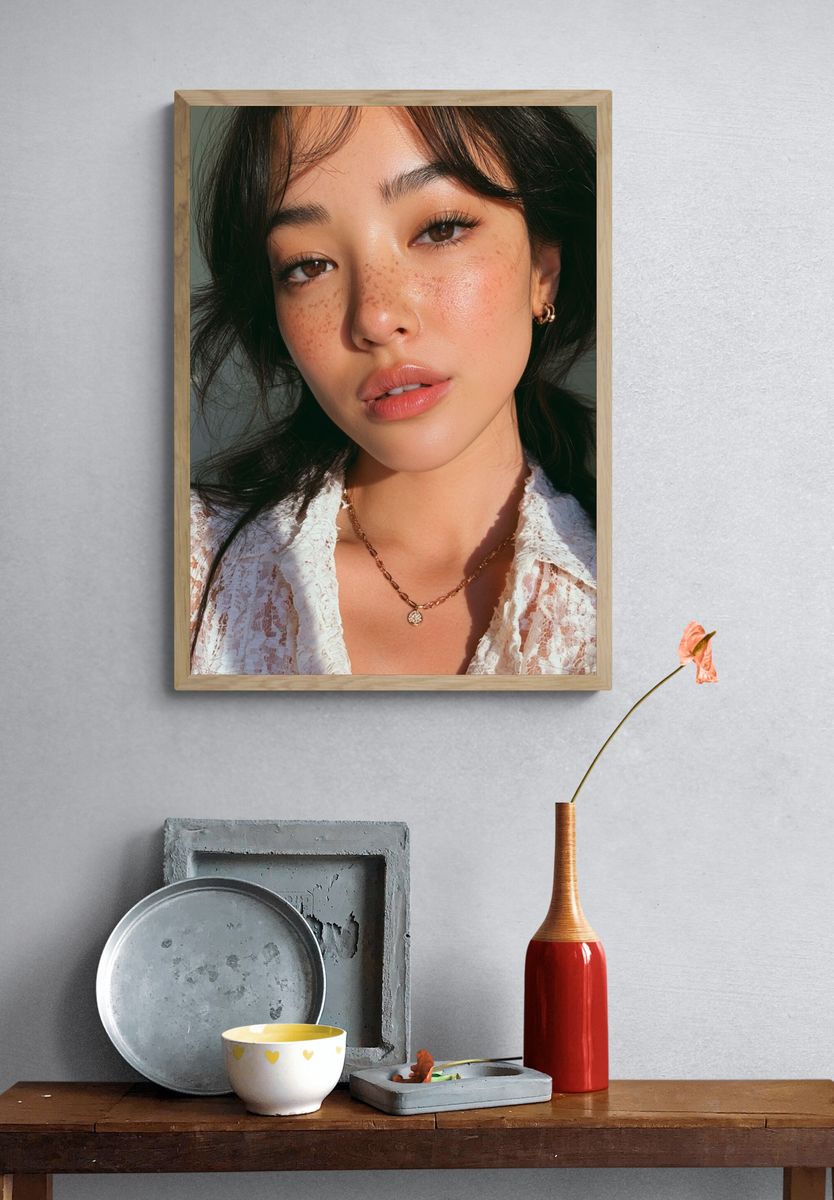 Freckled Portrait Photography Poster. — room view 3