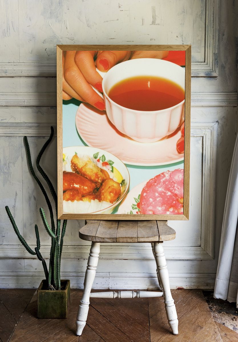 Tea and Pastries Vintage Photography Poster. — room view 1
