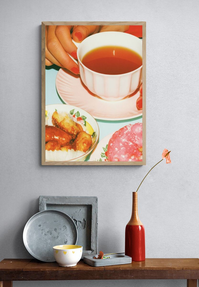 Tea and Pastries Vintage Photography Poster. — room view 3