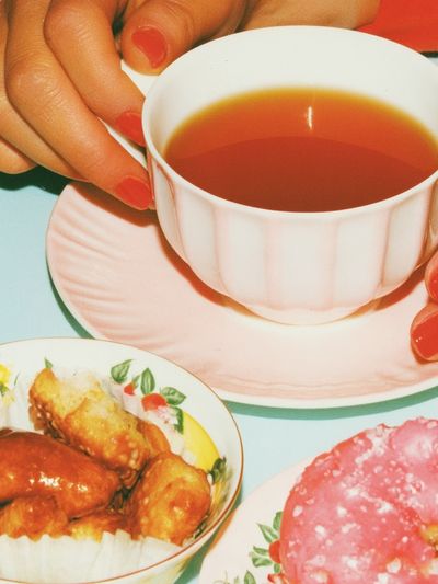 Tea and Pastries Vintage Photography Poster.