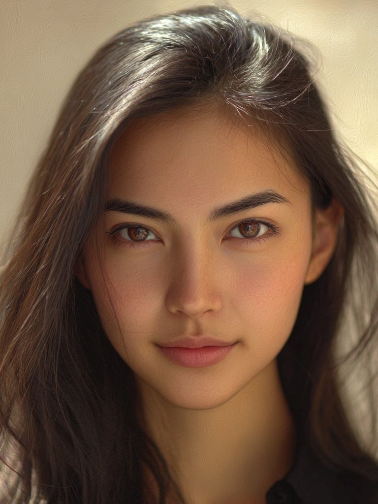 Serene Woman Portrait Print. poster detail