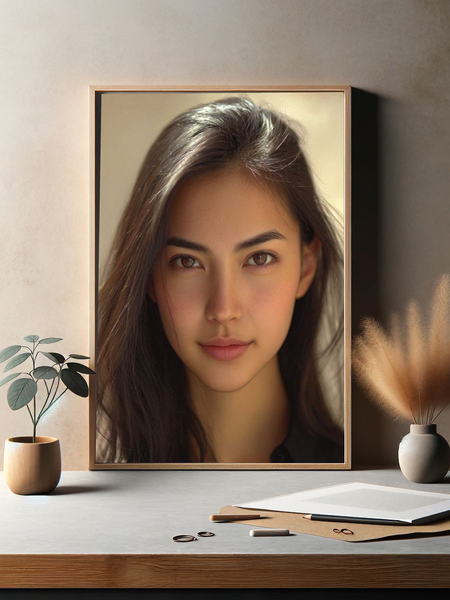 Serene Woman Portrait Print. — room view 2