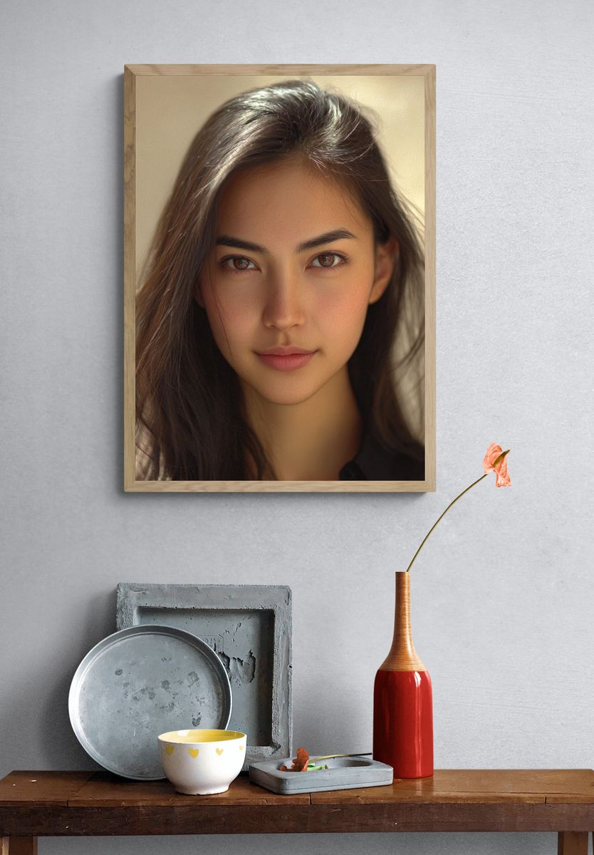 Serene Woman Portrait Print. — room view 3