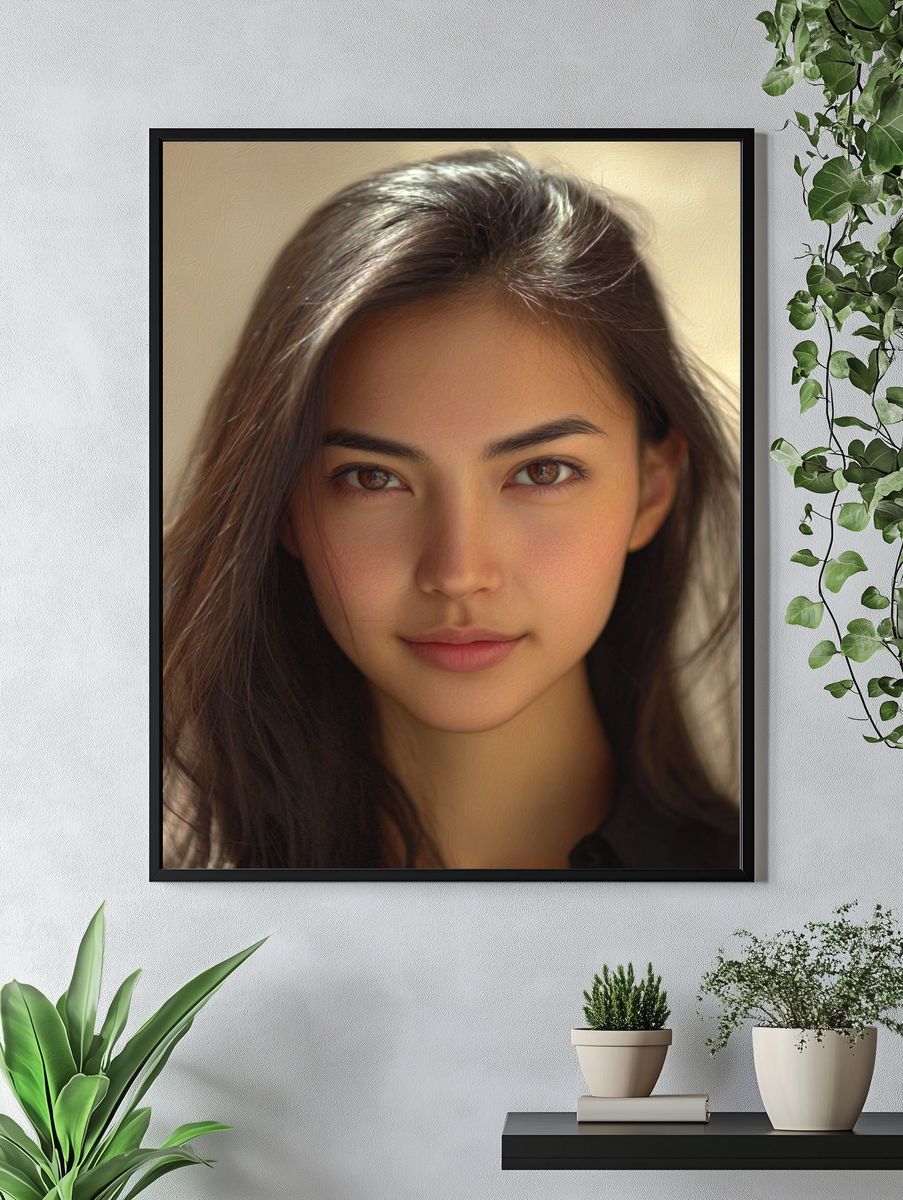 Serene Woman Portrait Print. — room view 4