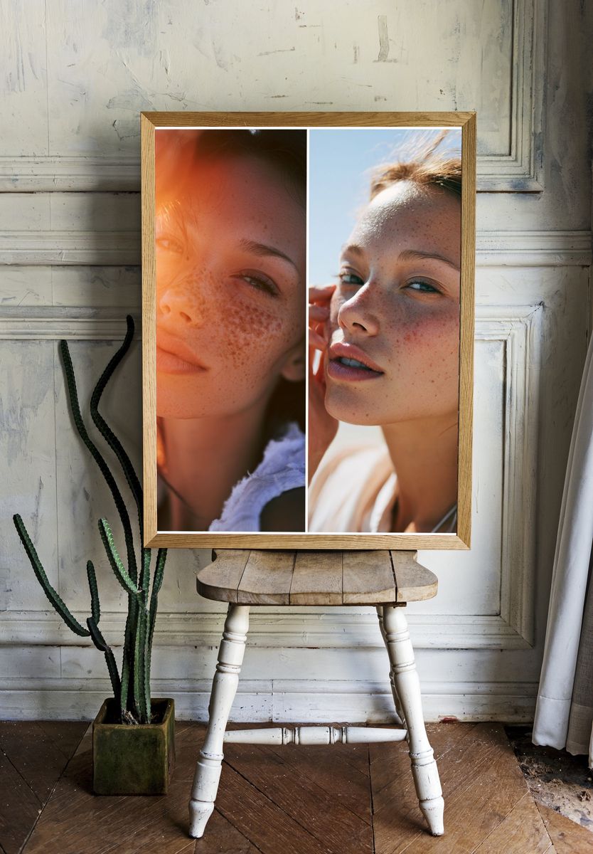 Freckled Portrait Photography Poster. room preview