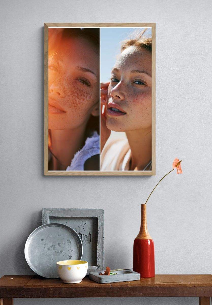 Freckled Portrait Photography Poster. — room view 3