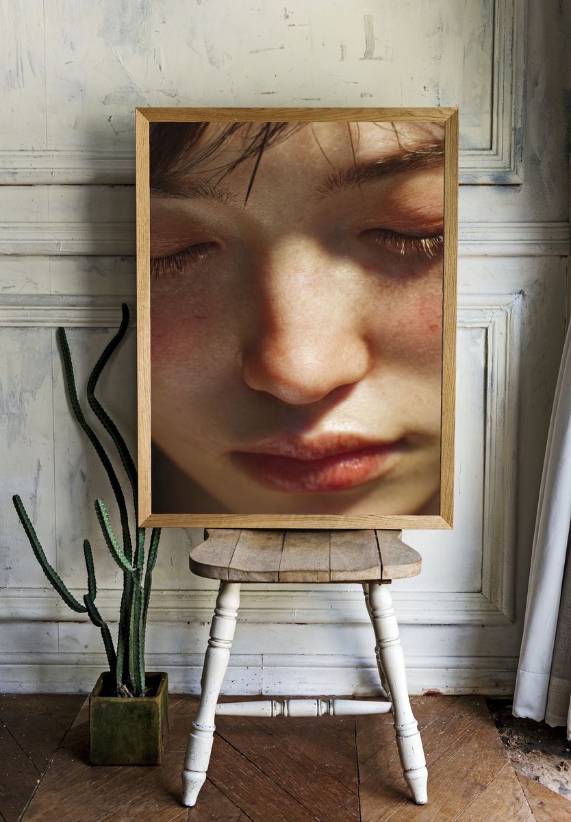 Serene Portrait Close-Up Poster. — room view 1