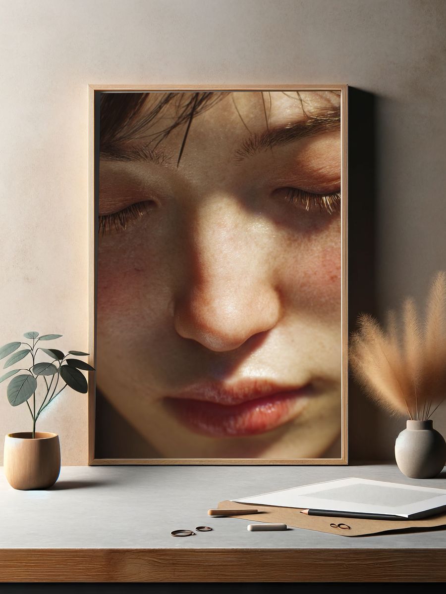 Serene Portrait Close-Up Poster. — room view 2