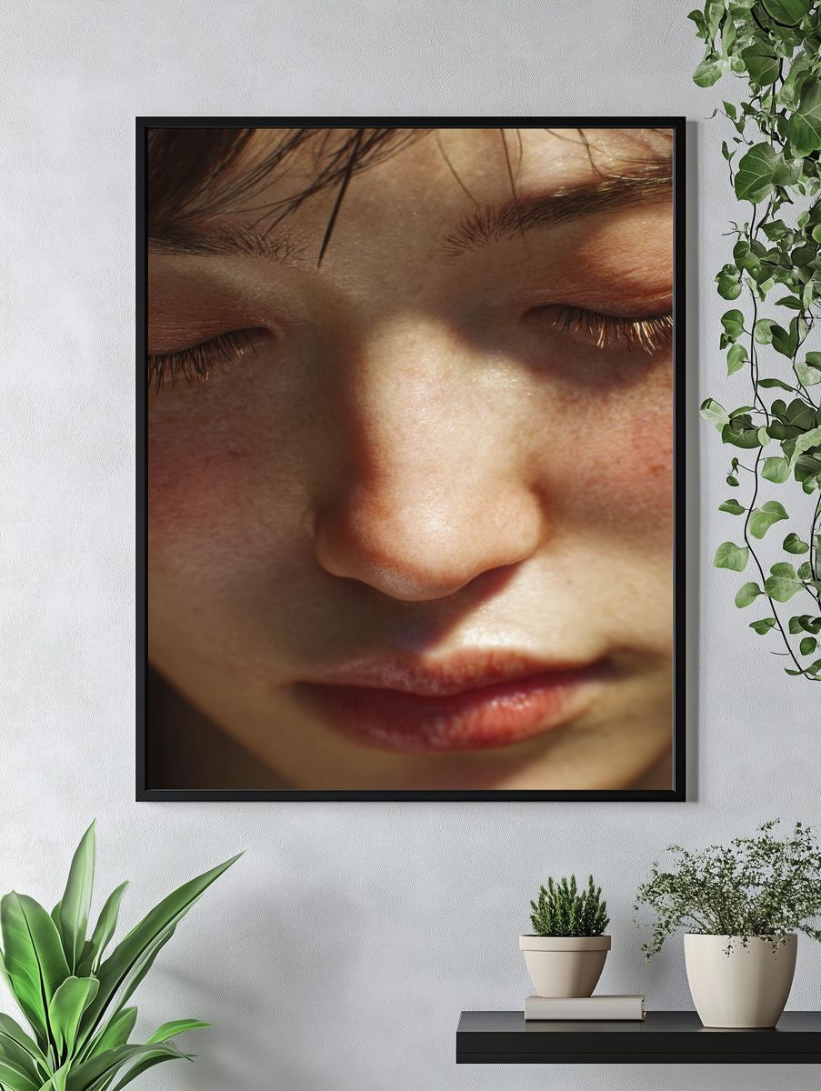 Serene Portrait Close-Up Poster. — room view 4