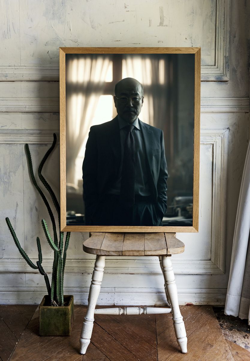 Moody Portrait of a Suited Man Poster. room preview