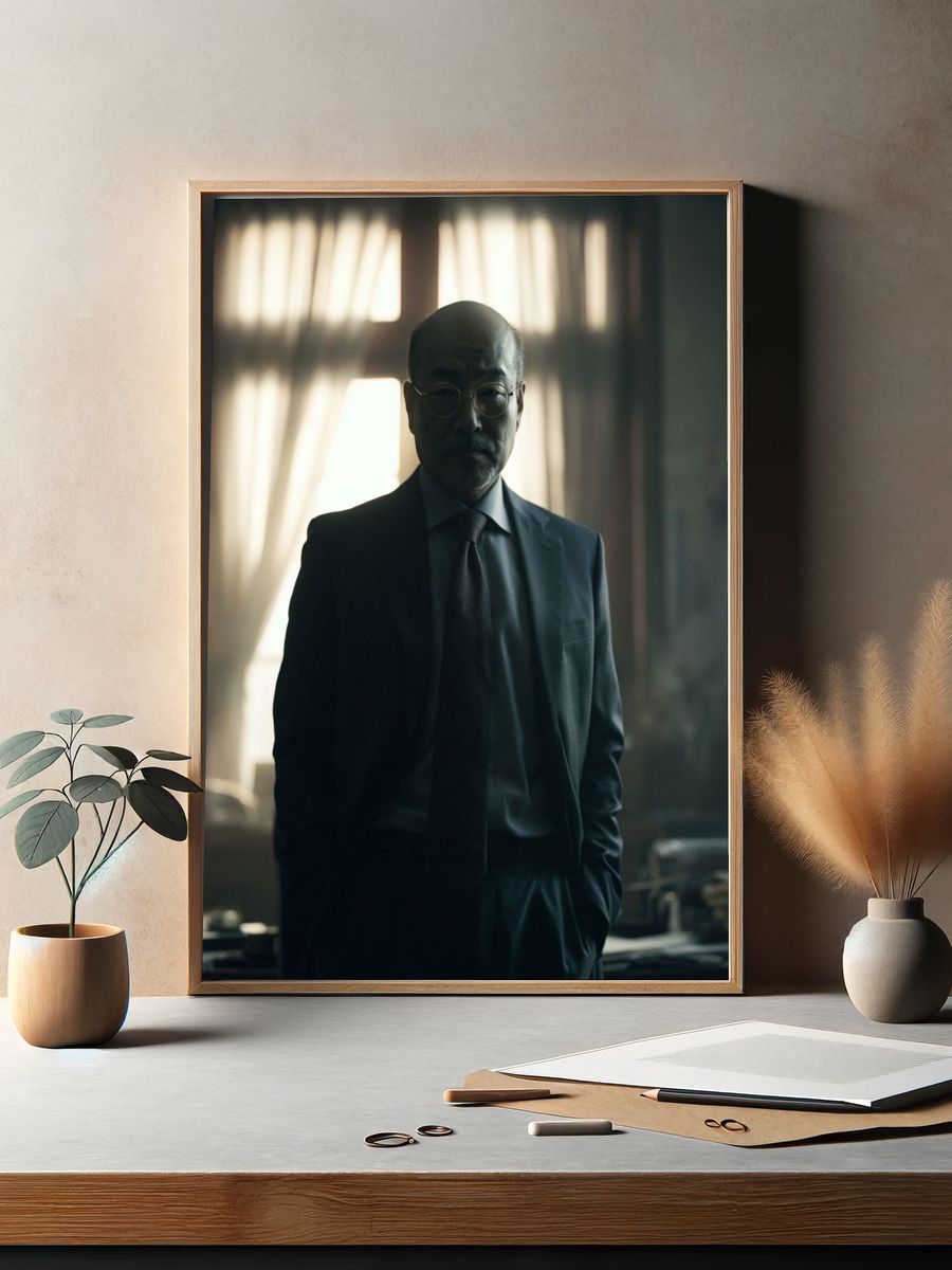 Moody Portrait of a Suited Man Poster. — room view 2
