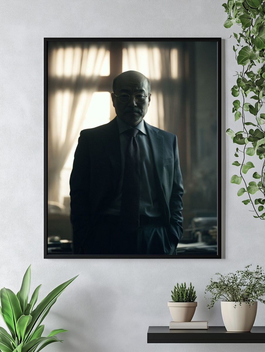 Moody Portrait of a Suited Man Poster. — room view 4