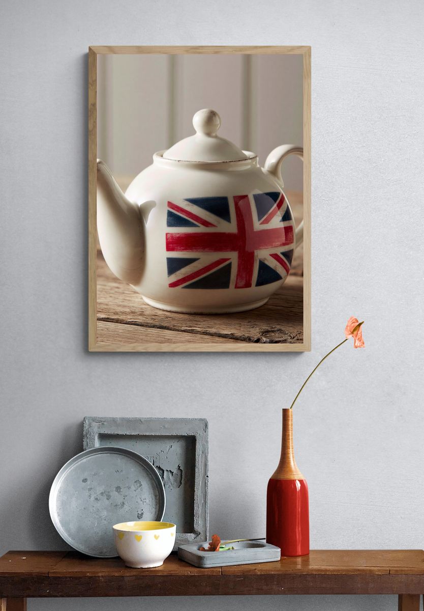 Union Jack Teapot Photography Poster. — room view 3