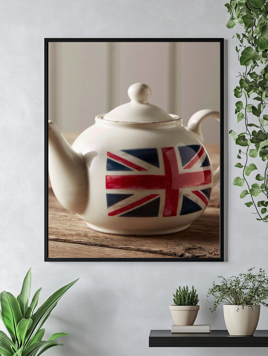 Union Jack Teapot Photography Poster. — room view 4