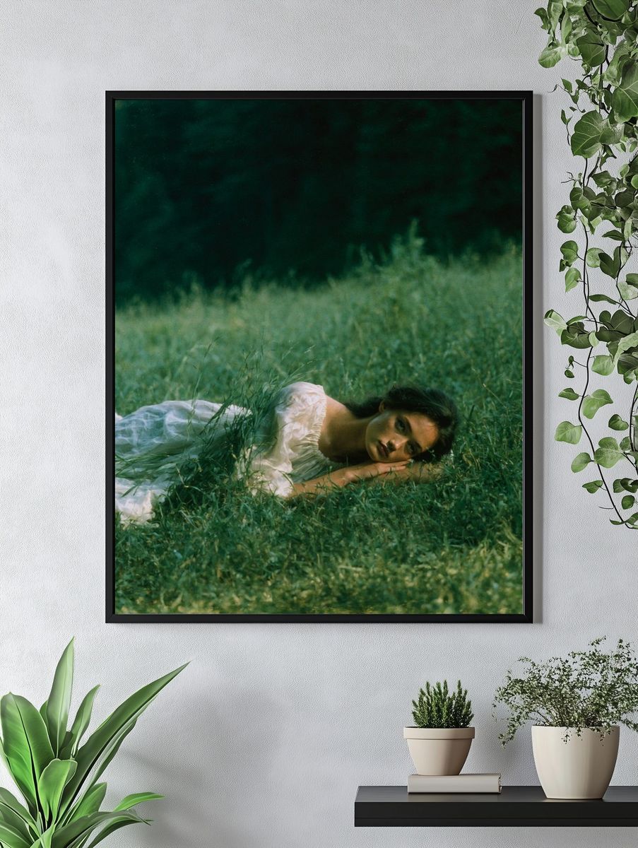 Woman in Meadow Photography Poster. — room view 4