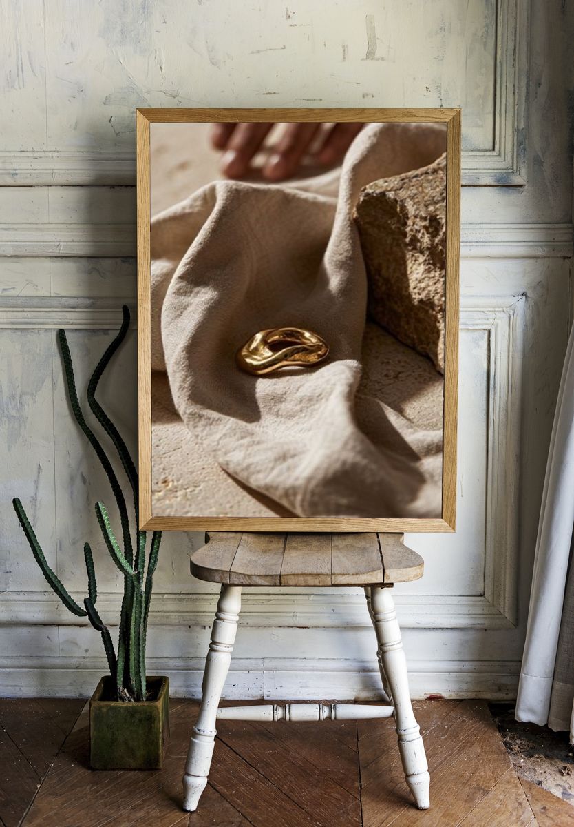 Golden Ring Still Life Photography Poster. room preview