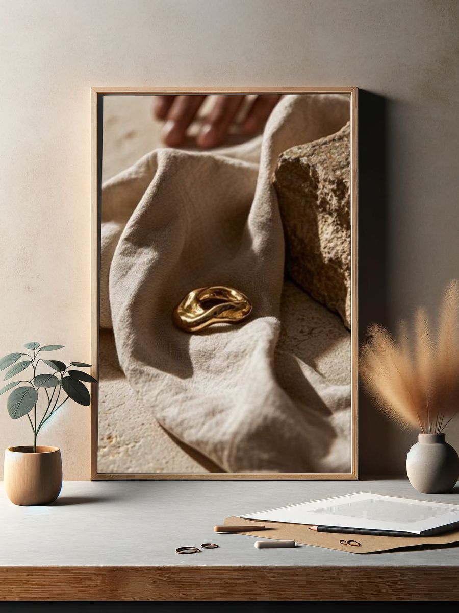 Golden Ring Still Life Photography Poster. — room view 2