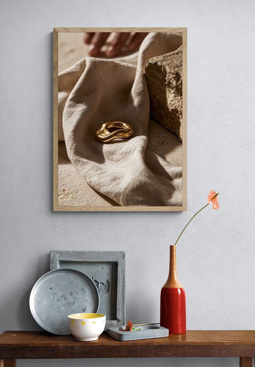 Golden Ring Still Life Photography Poster. — room view 3