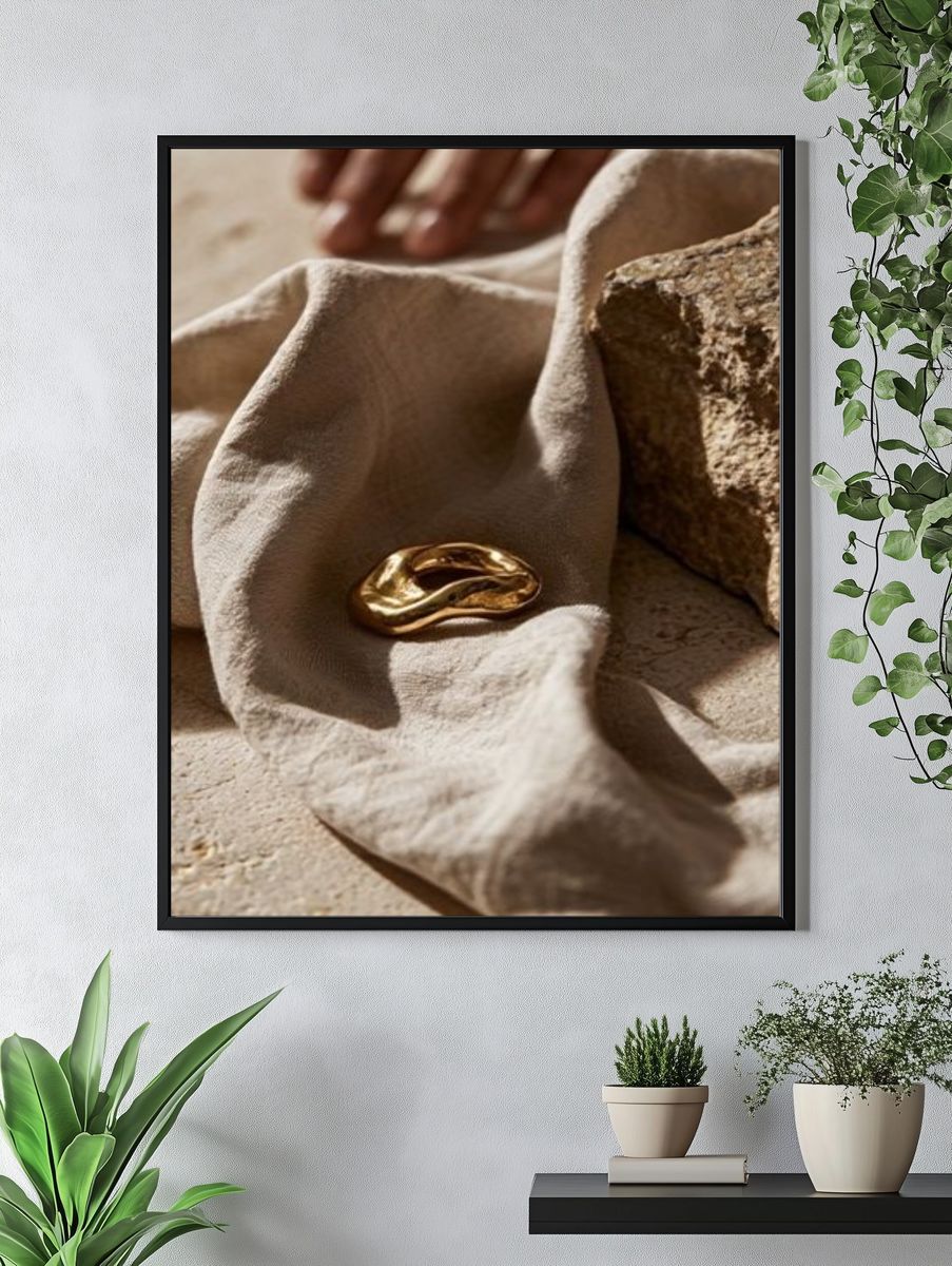 Golden Ring Still Life Photography Poster. — room view 4