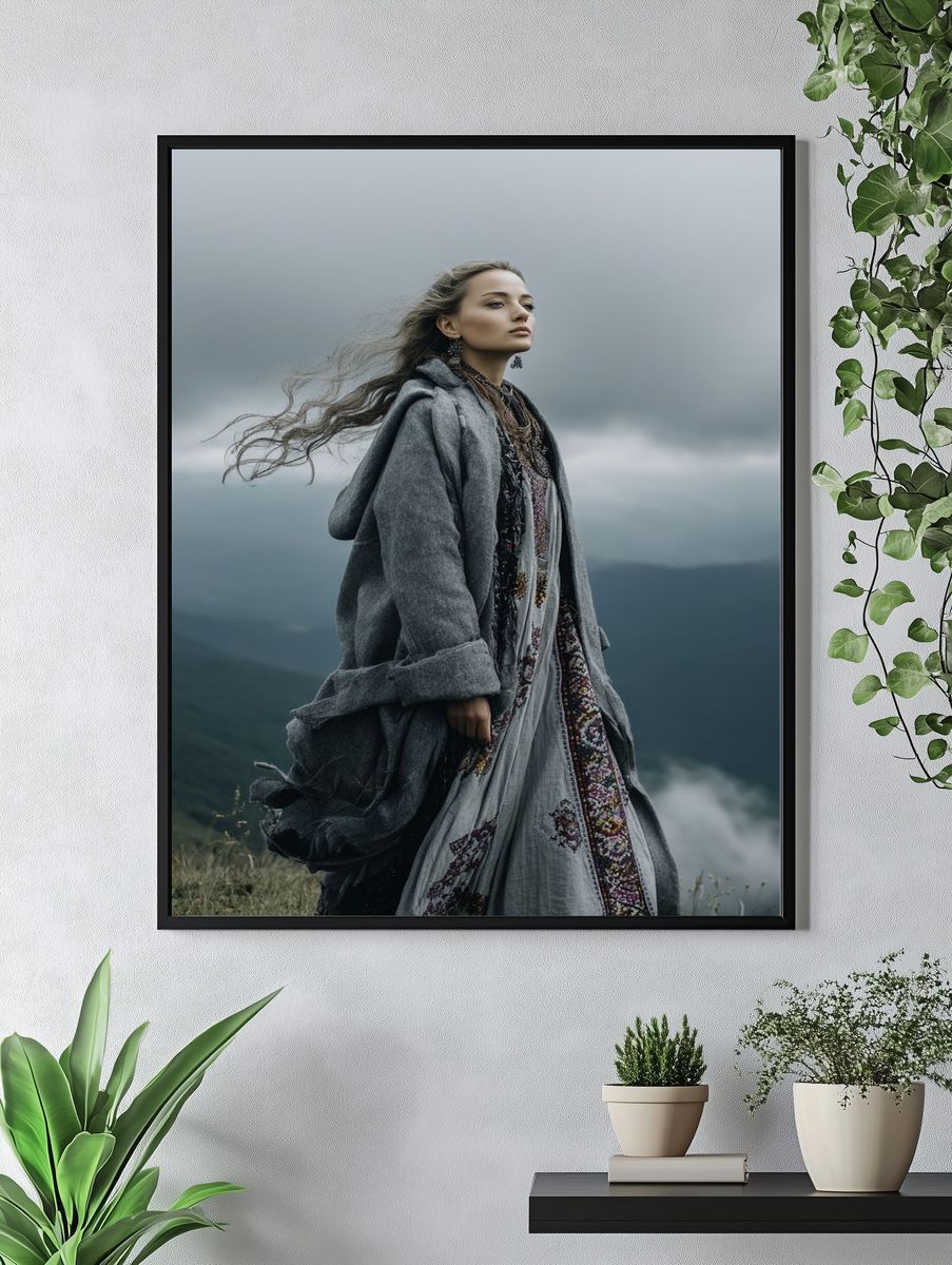 Windy Mountain Portrait Photography Poster. — room view 4