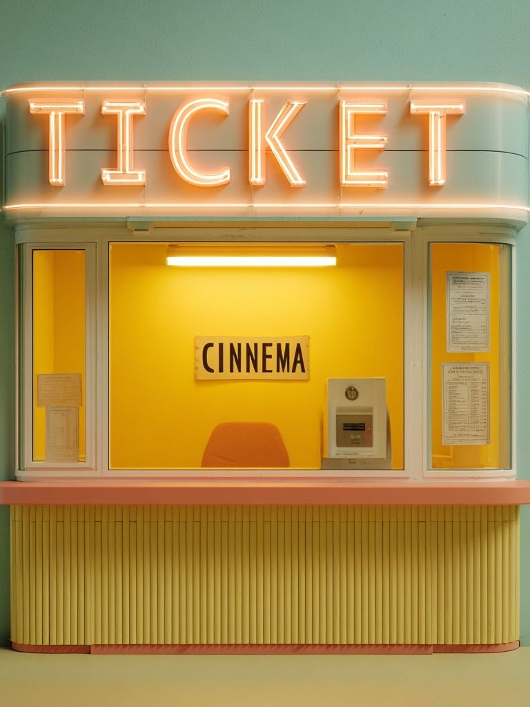 Neon Ticket Booth Photography Poster. poster — photography art