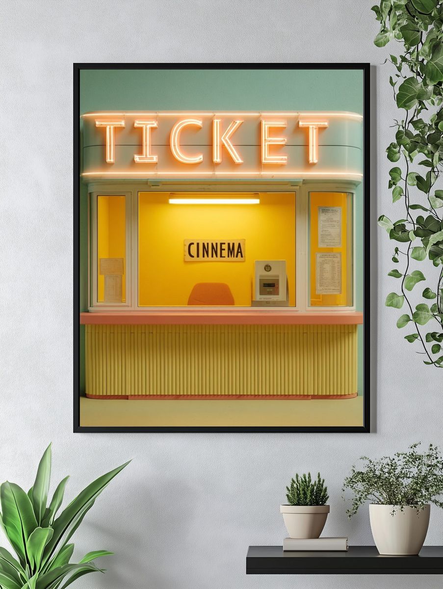 Neon Ticket Booth Photography Poster. — room view 4