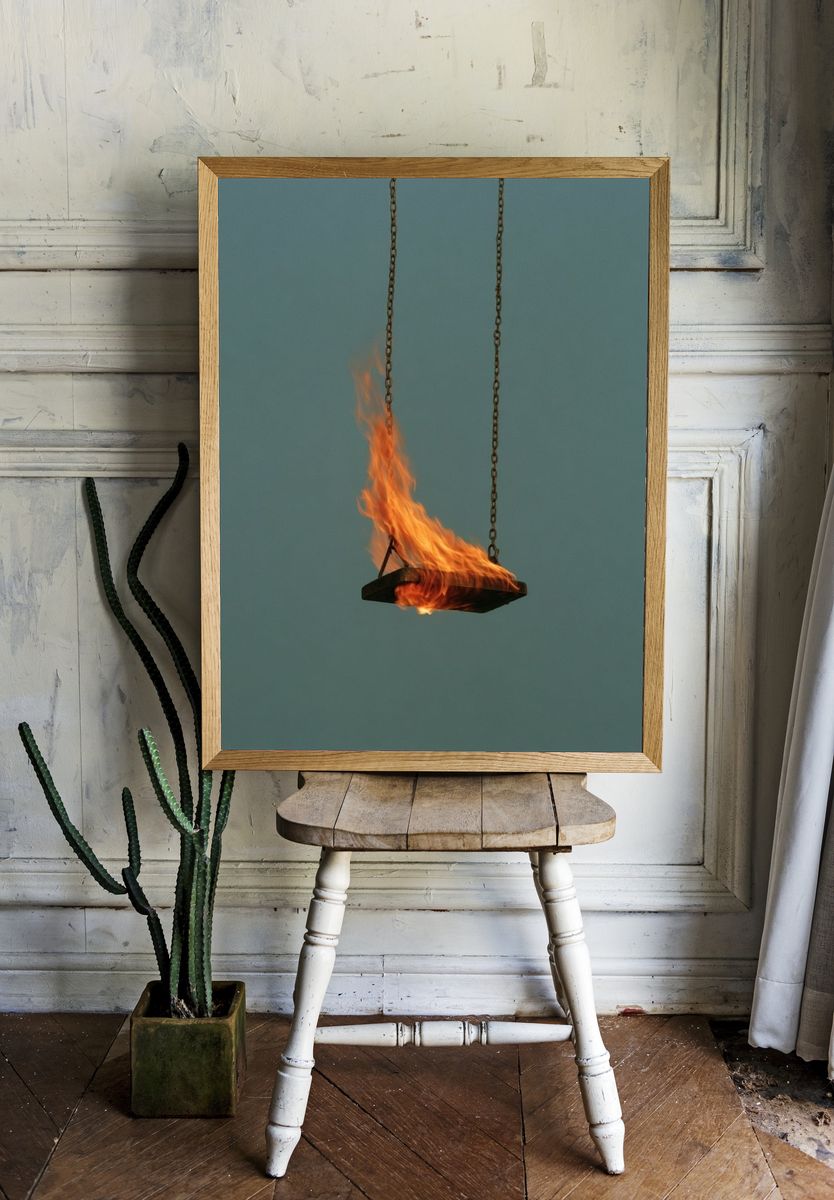Suspended Fire Photography Poster. — room view 1