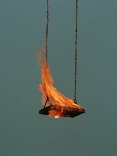 Suspended Fire Photography Poster.