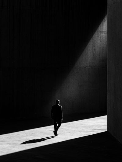 Solitary Figure in Light Photography Poster. poster