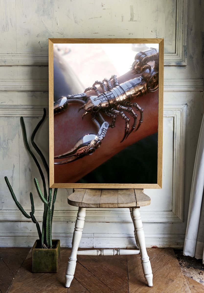 Mechanical Scorpion Photography Poster. room preview