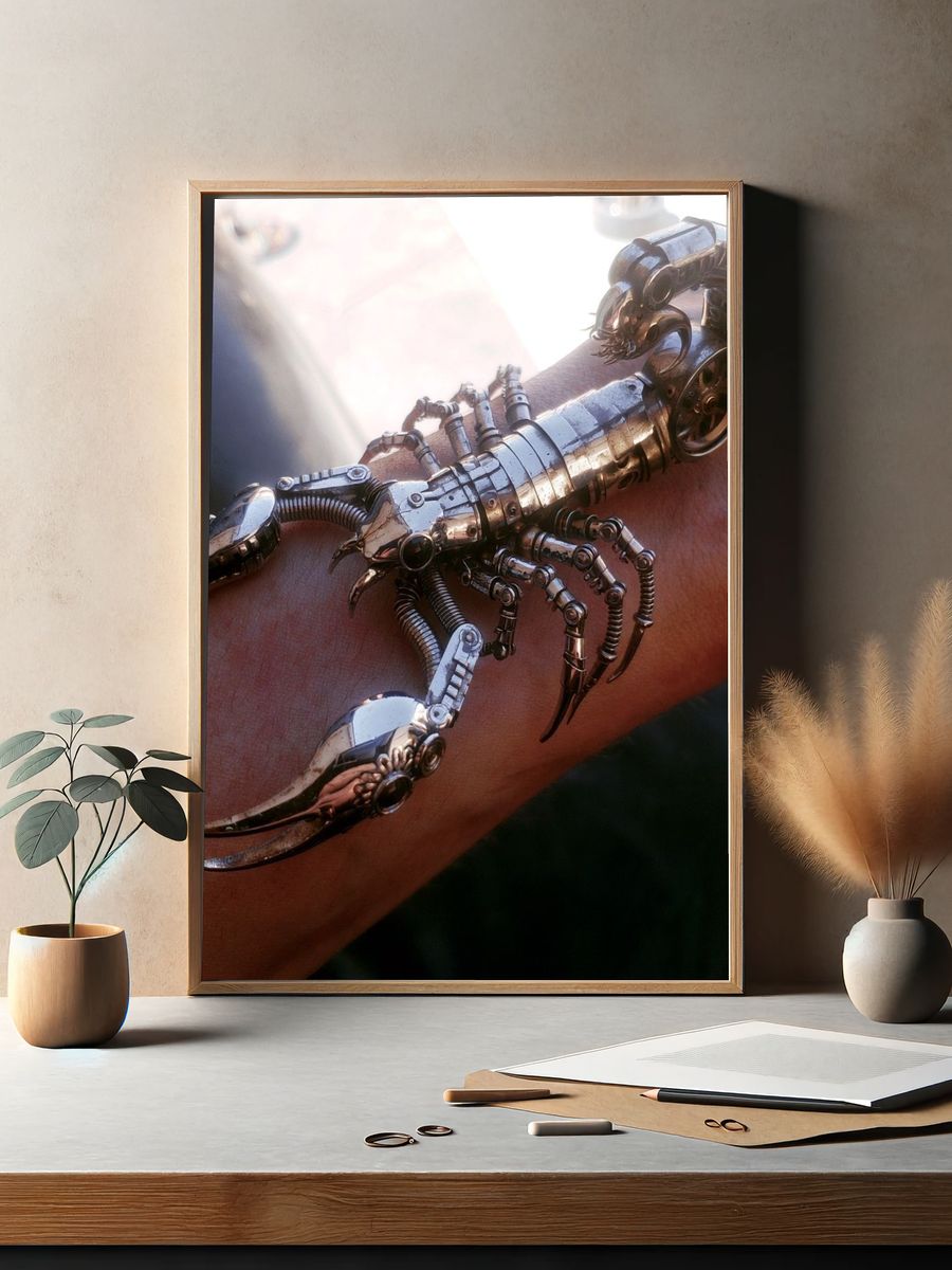 Mechanical Scorpion Photography Poster. — room view 2