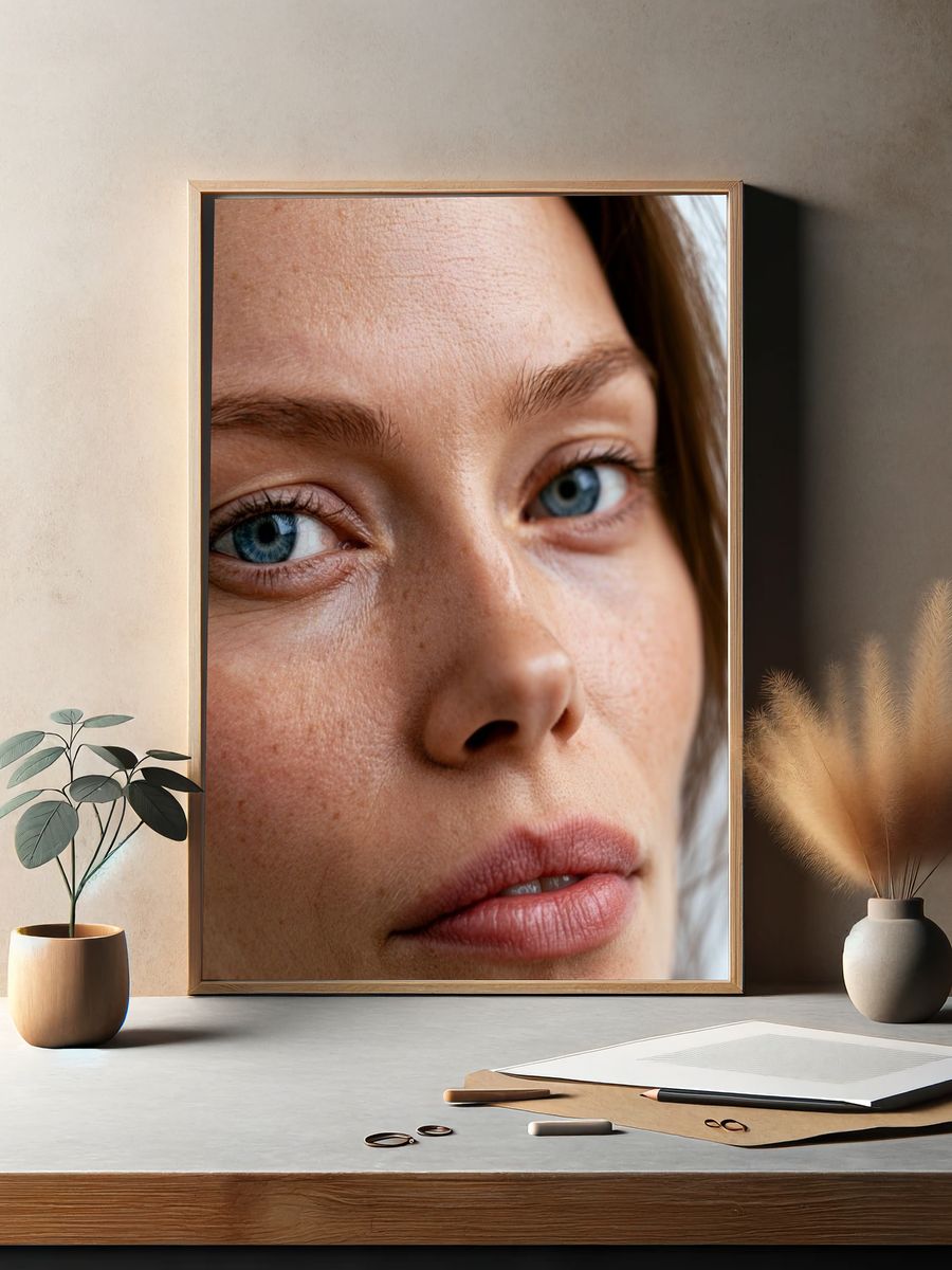 Blue-Eyed Portrait Photography Poster. — room view 2
