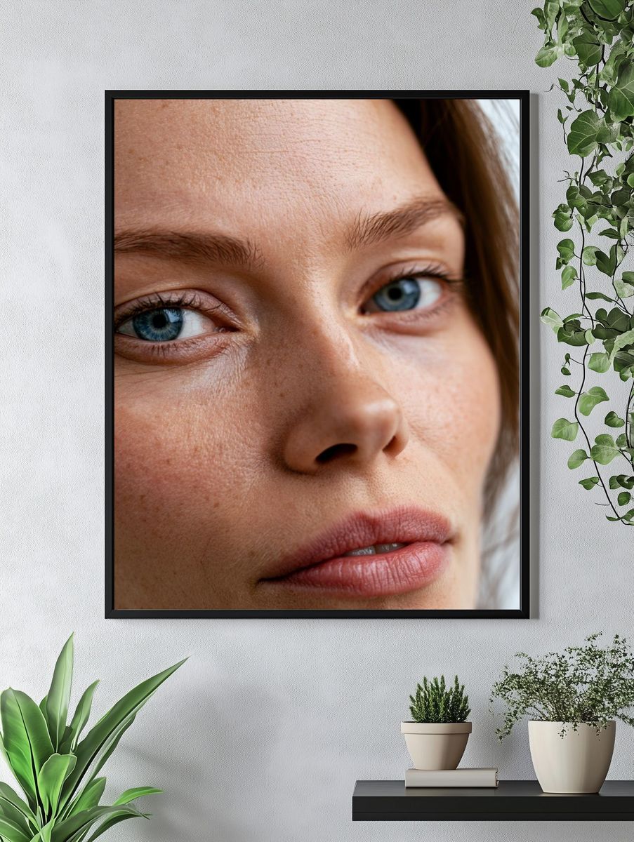 Blue-Eyed Portrait Photography Poster. — room view 4