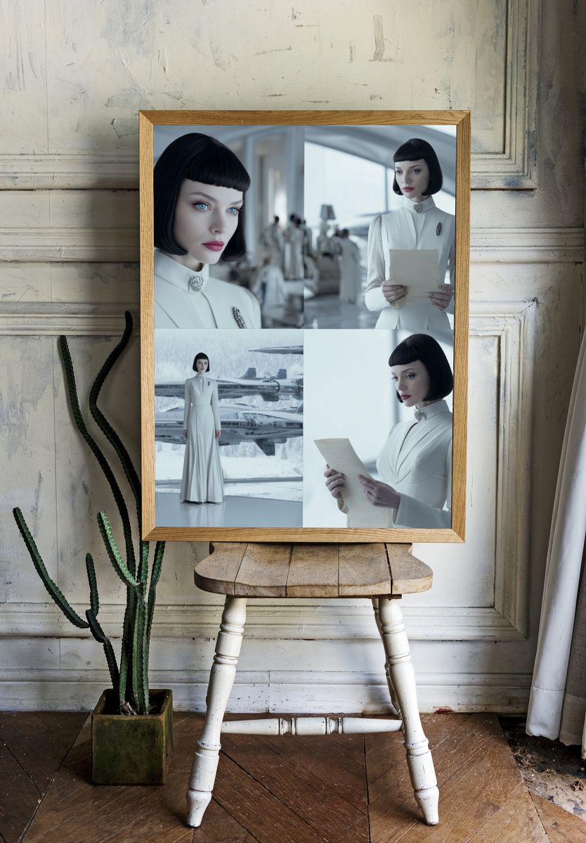 Futuristic Woman Portrait Poster. — room view 1