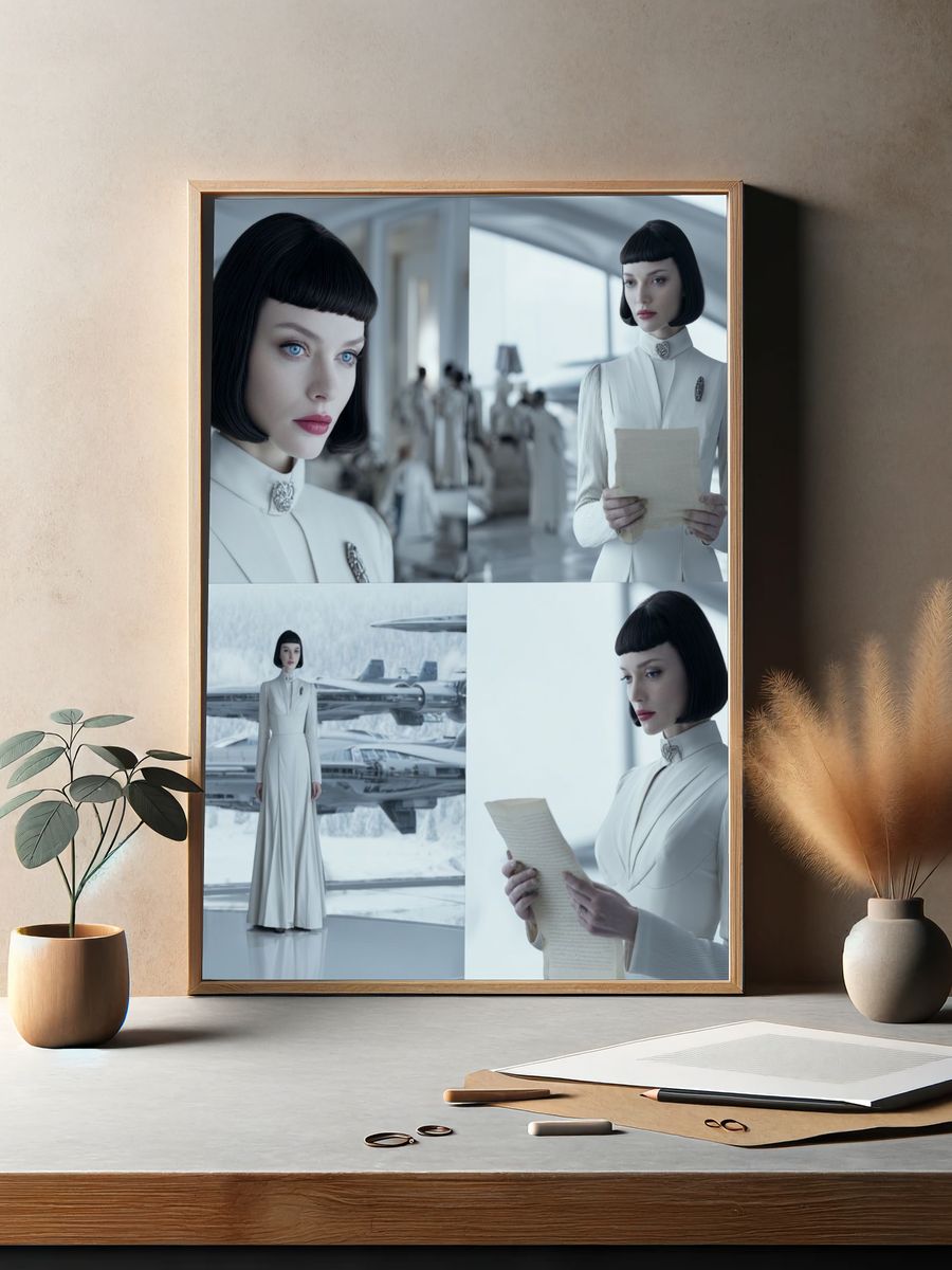 Futuristic Woman Portrait Poster. — room view 2