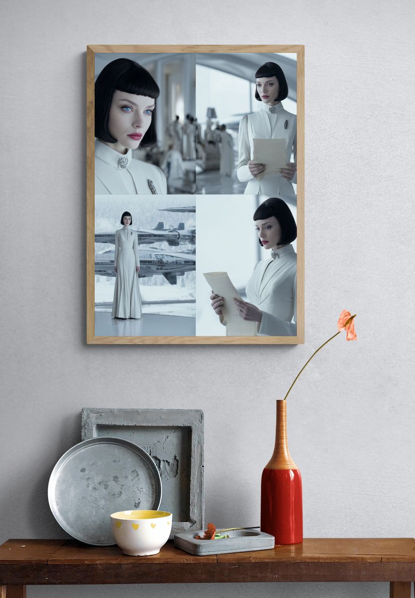 Futuristic Woman Portrait Poster. — room view 3