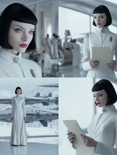 Futuristic Woman Portrait Poster.