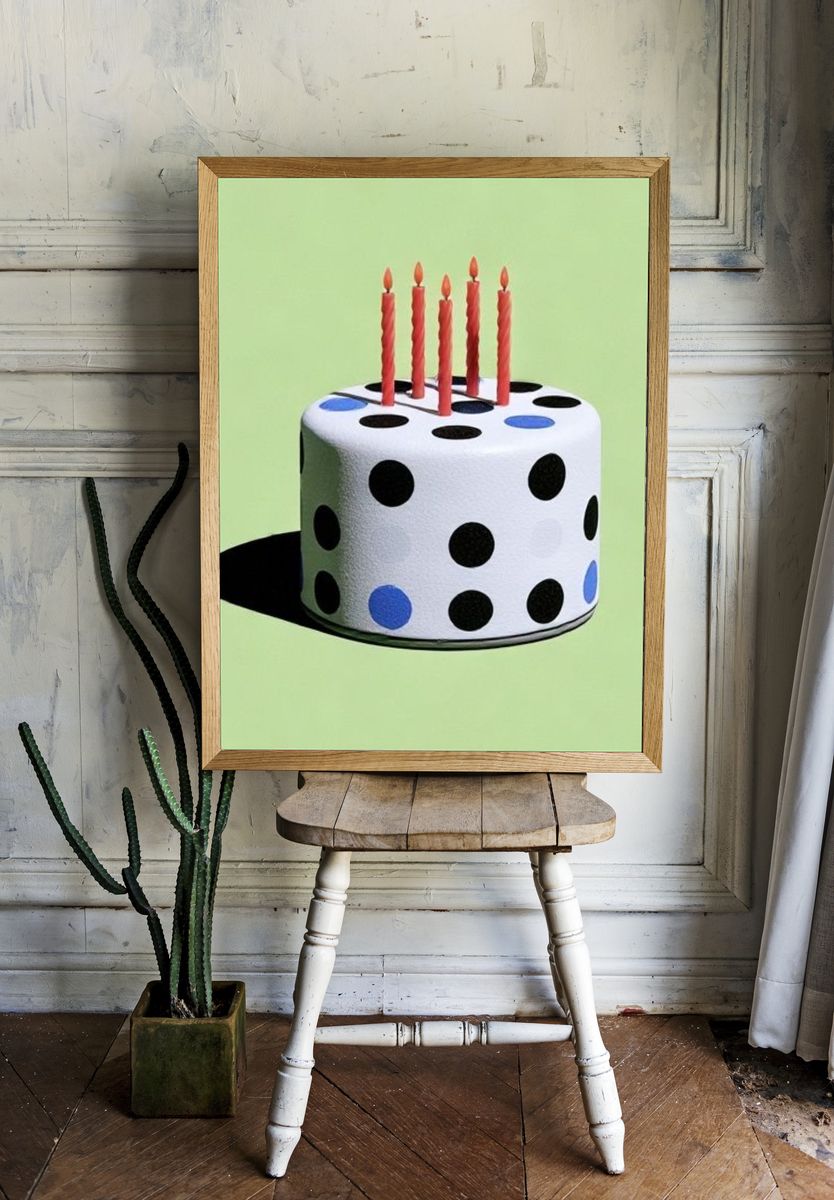 Polka Dot Birthday Cake Poster. room preview