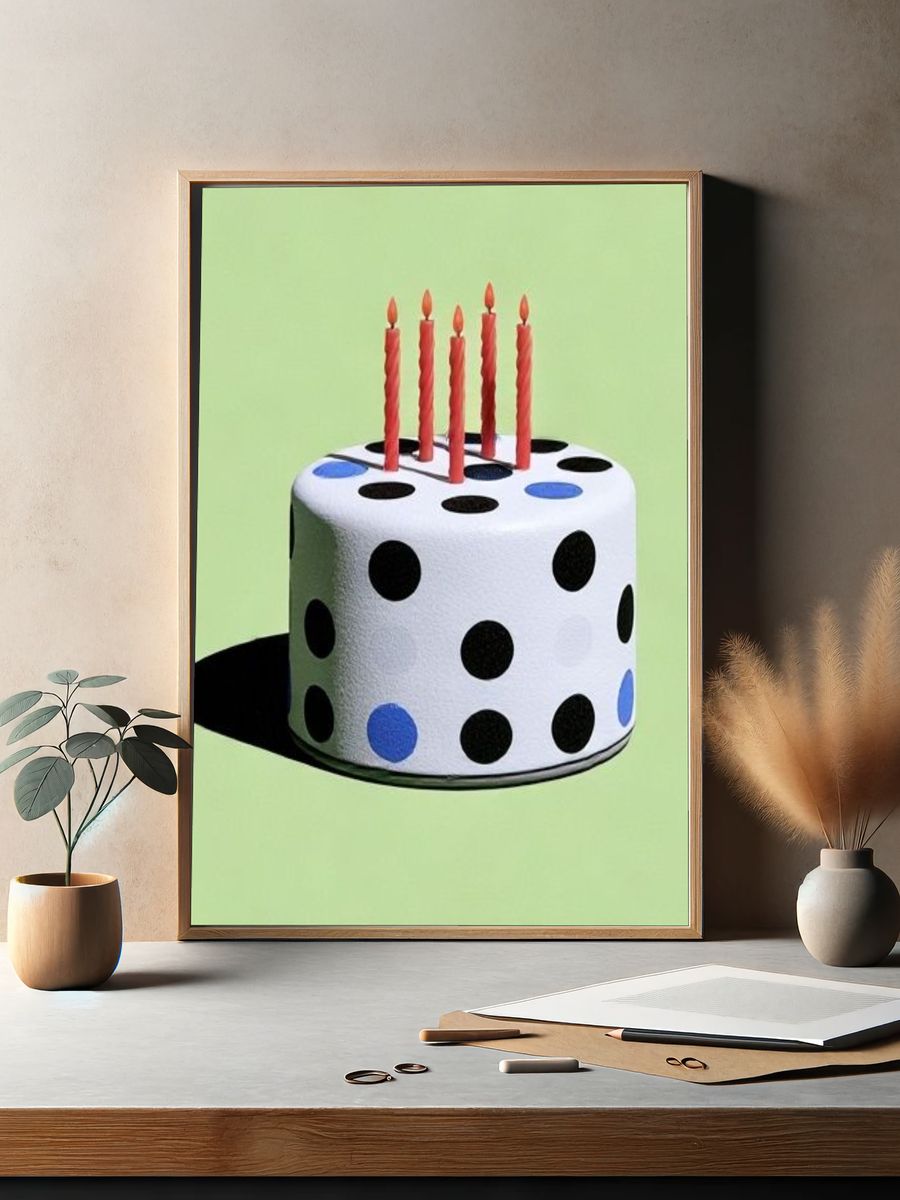 Polka Dot Birthday Cake Poster. — room view 2