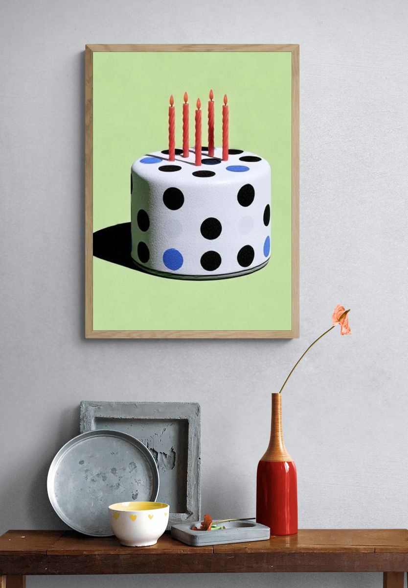 Polka Dot Birthday Cake Poster. — room view 3