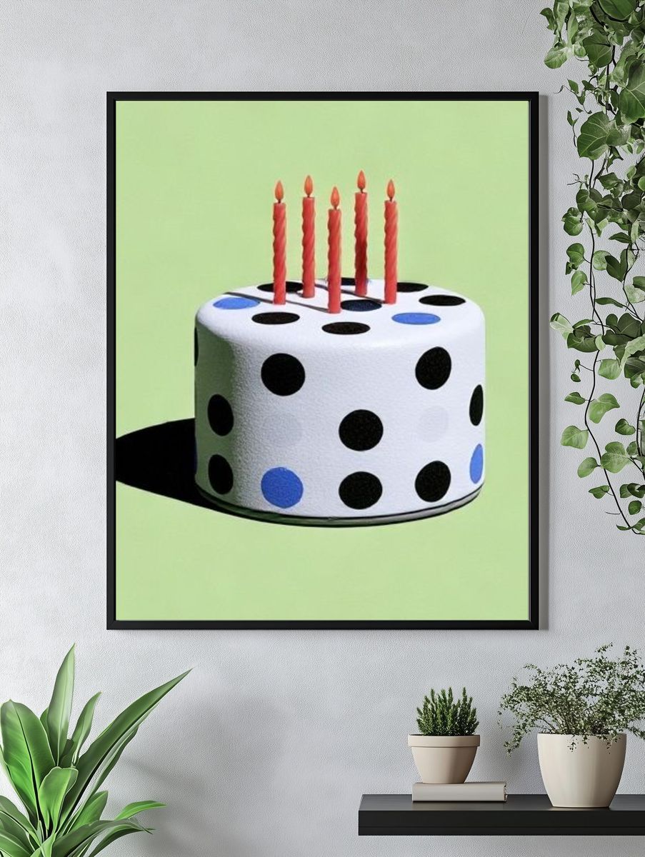 Polka Dot Birthday Cake Poster. — room view 4