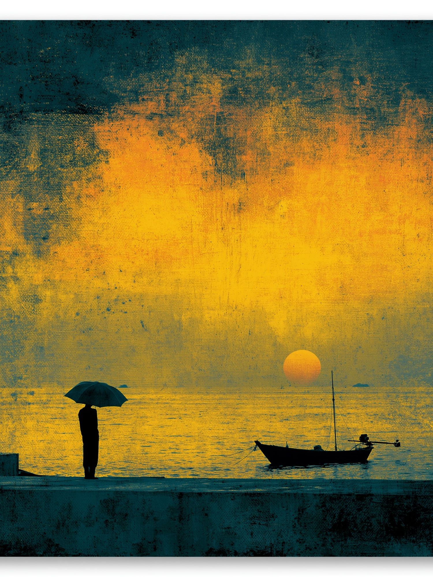 Sunset Seascape Silhouette Poster. poster — photography art
