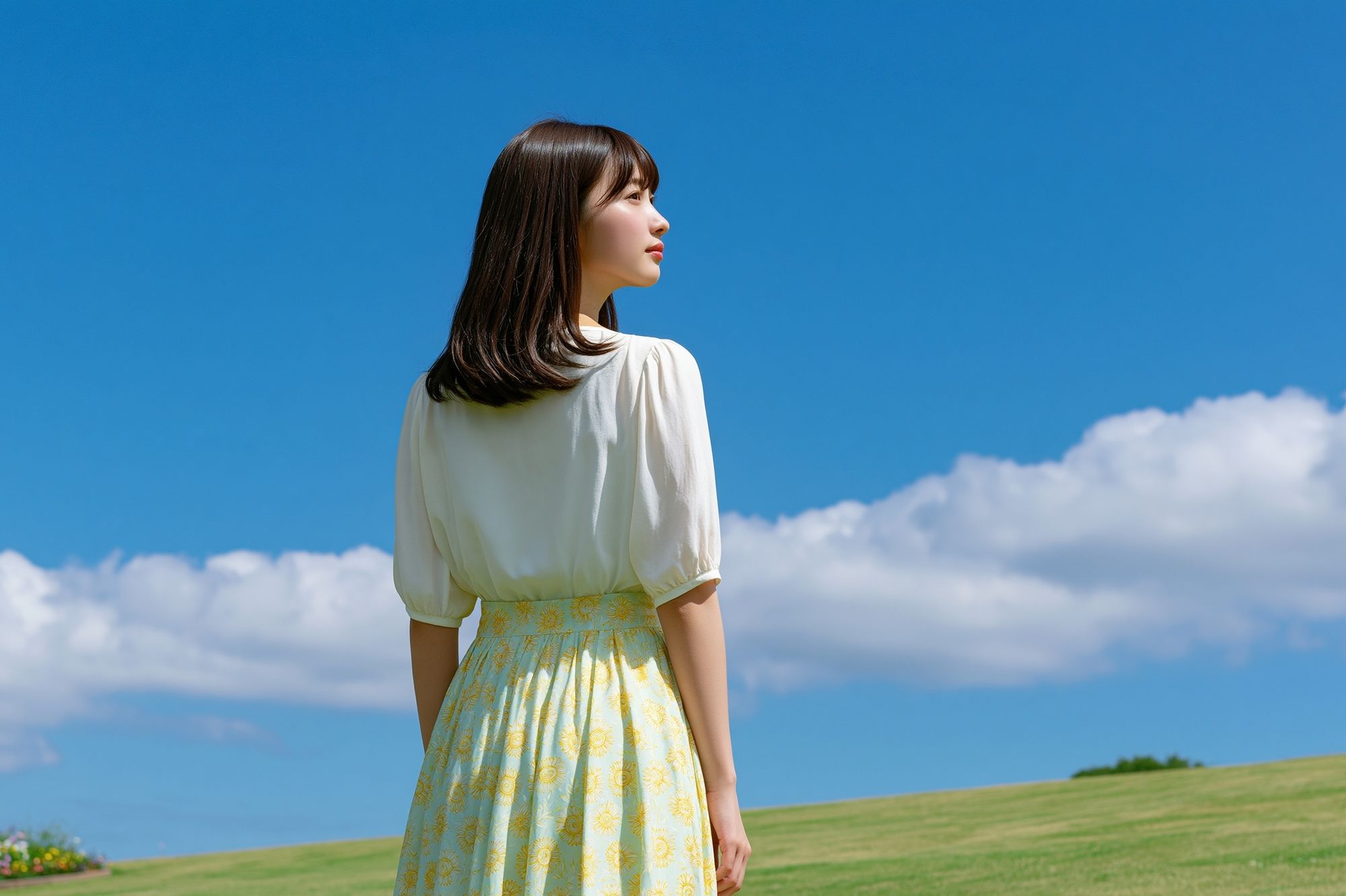 Blue Sky Portrait Photography Poster. poster detail