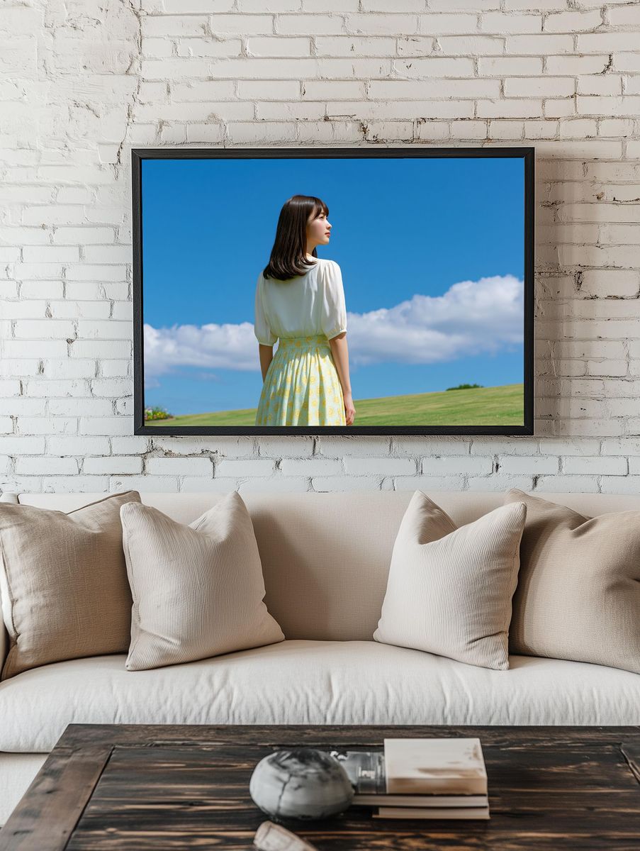 Blue Sky Portrait Photography Poster. room preview