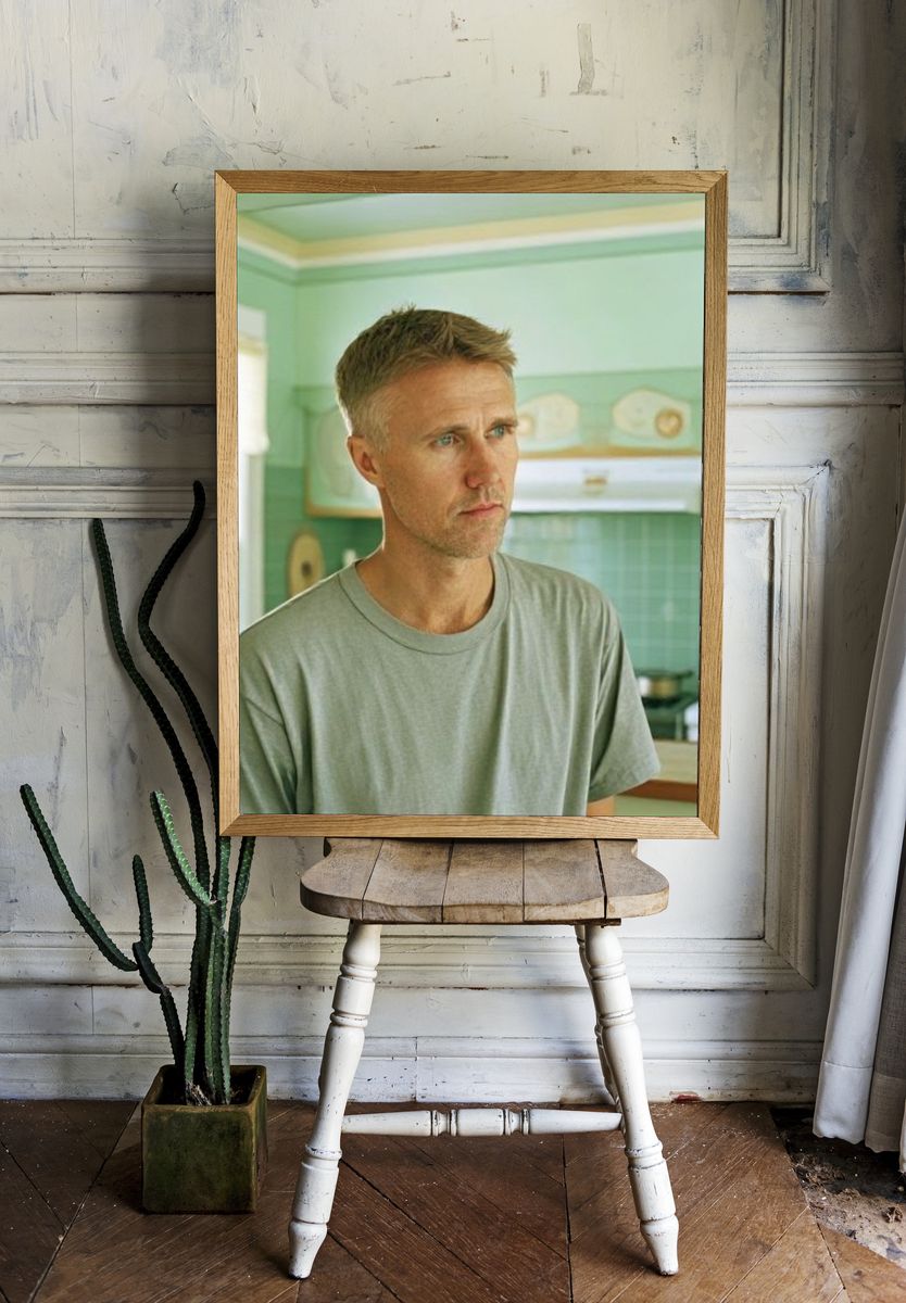 Thoughtful Man Portrait Photography Poster. — room view 1