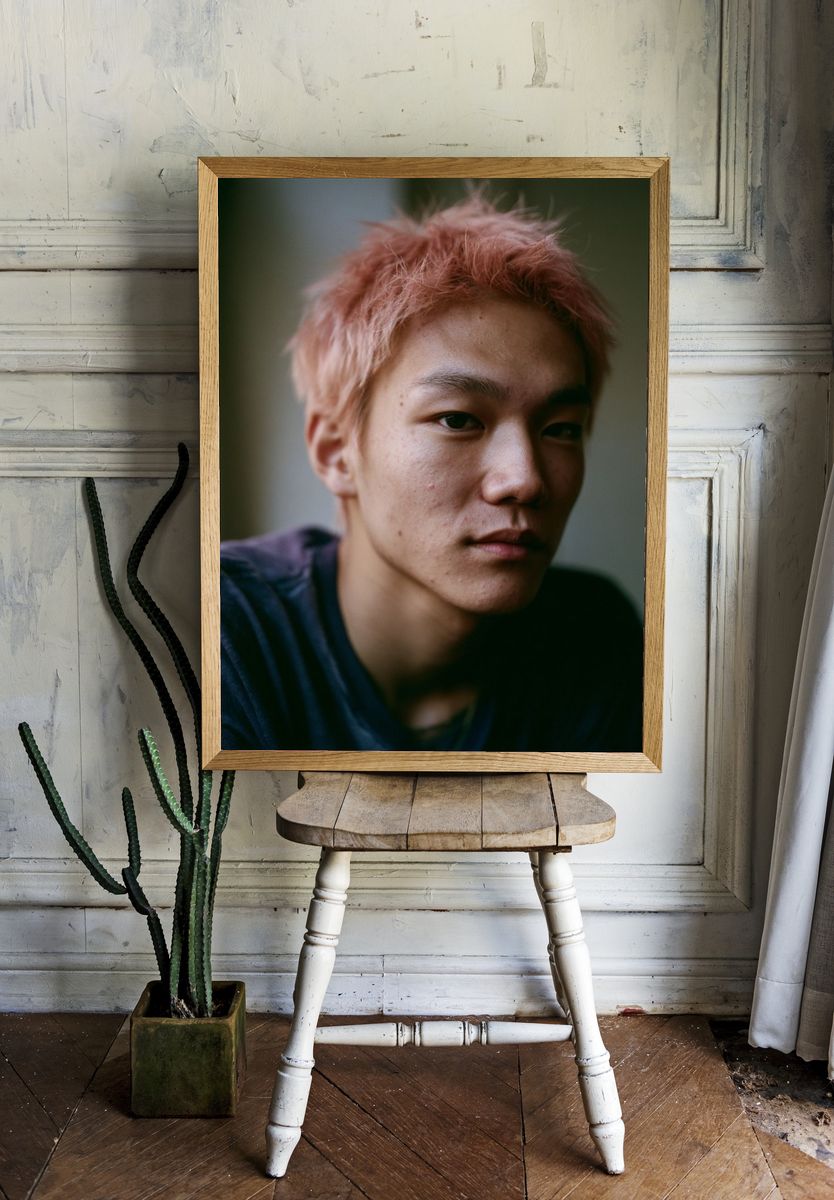Pink-Haired Portrait Photography Poster. — room view 1