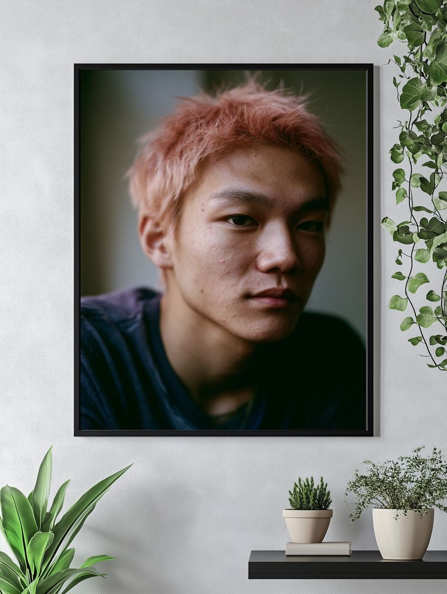 Pink-Haired Portrait Photography Poster. — room view 4