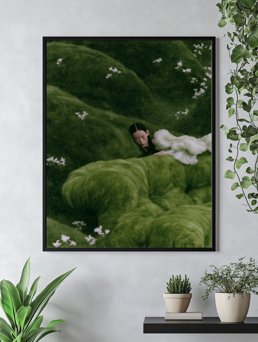 Dreamy Green Portrait Print. — room view 4