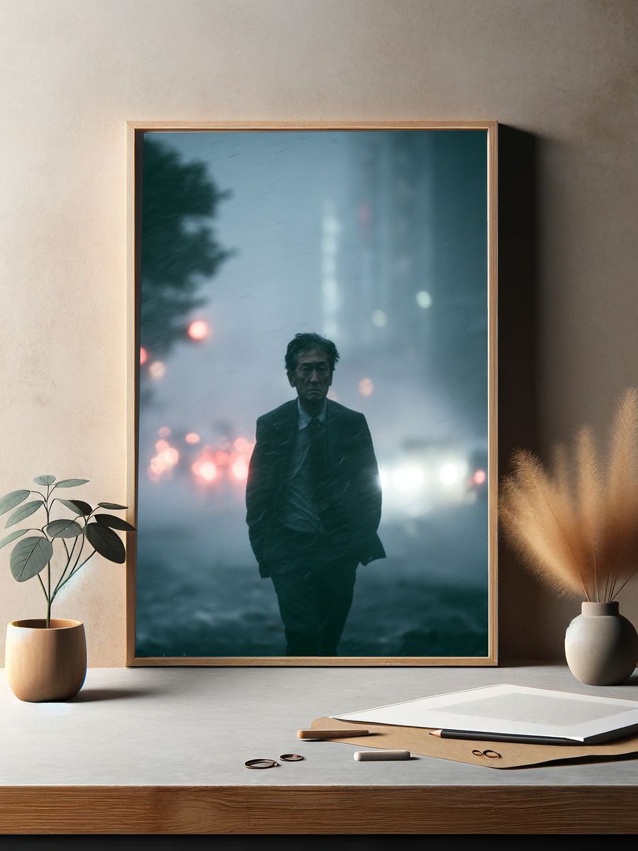 Rainy City Walk Photography Poster. — room view 2
